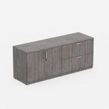 Sheridan Credenza 72"W x 22"D Combo 2-Drawer Lateral File & 2-Doors Storage Cabinet - Stone Gray