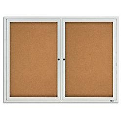 (Scratch & Dent) Quartet Anodized Aluminum Frame Enclosed Bulletin Board, 36