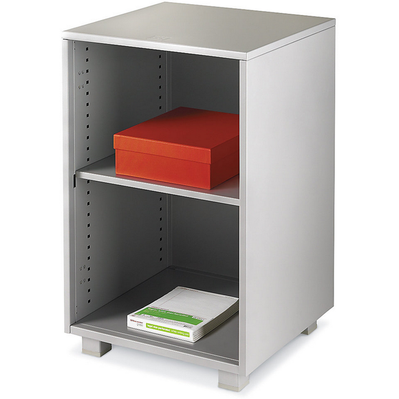 WorkPro ModOffice Open Shelf Pedestal Cabinet, Gray