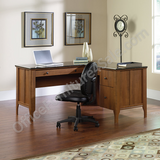 Sauder Appleton Outlet Collection, Faux Marble Top L Desk, 30 3/4"H x 60"W x 59"D, Sand Pear