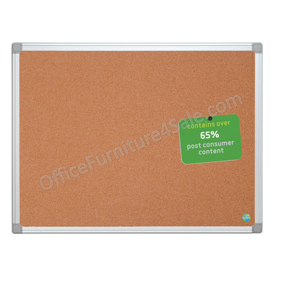 (Scratch & Dent) MasterVision Outlet Earth Cork Board With Aluminum Frame, 36