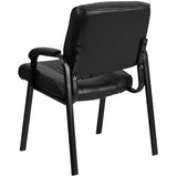 Leather Guest/Reception Chair with Black Frame