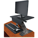 Kantek Outlet Desk-Mounted Sit-To-Stand Workstation, 21 1/2"H x 23 1/2"W x 23 1/2"D, Black