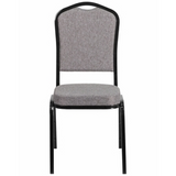 Samson Series Crown Back Stacking Banquet Chair, Gray Fabric
