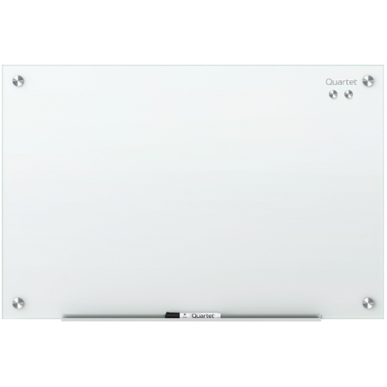 (Scratch & Dent) Quartet Infinity Magnetic White Glass Dry-Erase Board, 72