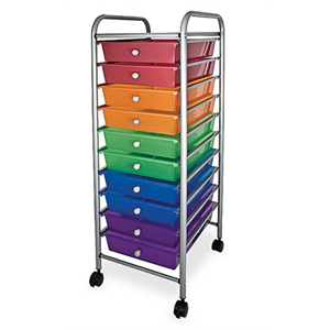 Advantus 10-Drawer Organizer With Casters, 37 1/2