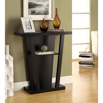 Monarch Specialties Hall Accent Table, Trapezoid, Cappuccino Item # 445652
