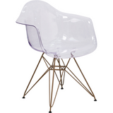 Apollonia Series Transparent Plastic Chair With Gold Base