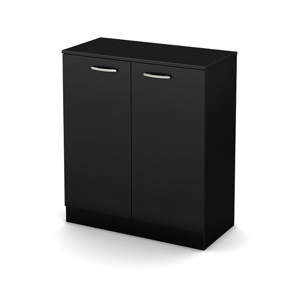 (Scratch & Dent) South Shore Axess Small 2-Door Storage Cabinet, Pure Black