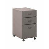 Bush Business Furniture Office Advantage 3 Drawer Mobile File Cabinet, Pewter/Pewter, Standard Delivery