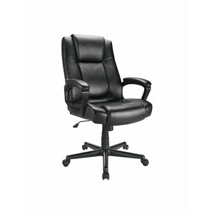 Realspace Hurston Bonded Leather High-Back Executive Chair, Black