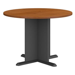 Bush Business Furniture Outlet 42"W Round Conference Table, Natural Cherry/Graphite Gray
