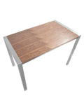 (Scratch & Dent) Fuji Contemporary Counter Table, Rectangular, Walnut/Stainless Steel