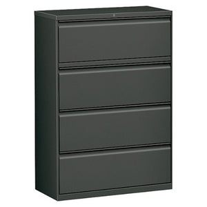 (Scratch & Dent) WorkPro 42"W 4-Drawer Steel Lateral File Cabinet, Charcoal