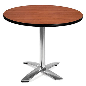 (Scratch & Dent) OFM Outlet Multipurpose Folding Table, Round, 36"W x 36"D, Cherry