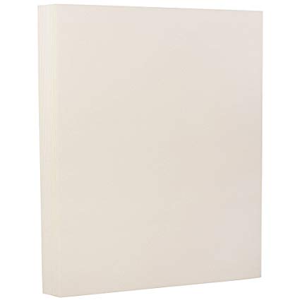 JAM PAPER Strathmore 80lb Cardstock, 8.5 x 11 Coverstock, Natural White Wove, 50 Sheets/Pack