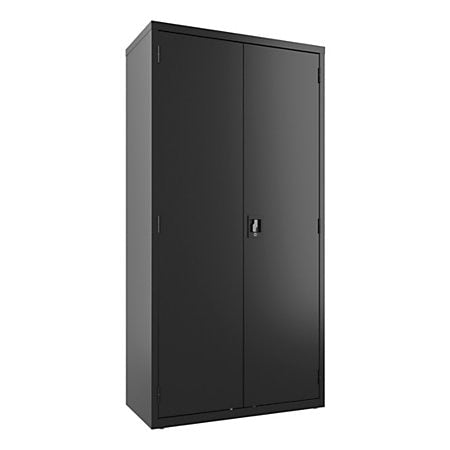 (Scratch & Dent) Lorell Outlet Fortress Series Steel Wardrobe Cabinet, Black