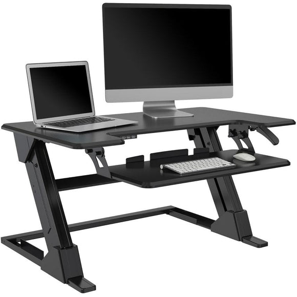 Realspace Standing Desk Riser With Keyboard Tray, 19-5/16