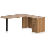 Preva L-Shaped Desk with Bullet End table