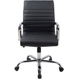 RealBiz II Modern Comfort Series Mid-Back LeatherPro Chair, Jet Black
