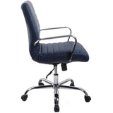 RealBiz II Modern Comfort Series Mid-Back LeatherPro Chair, Midnight Blue