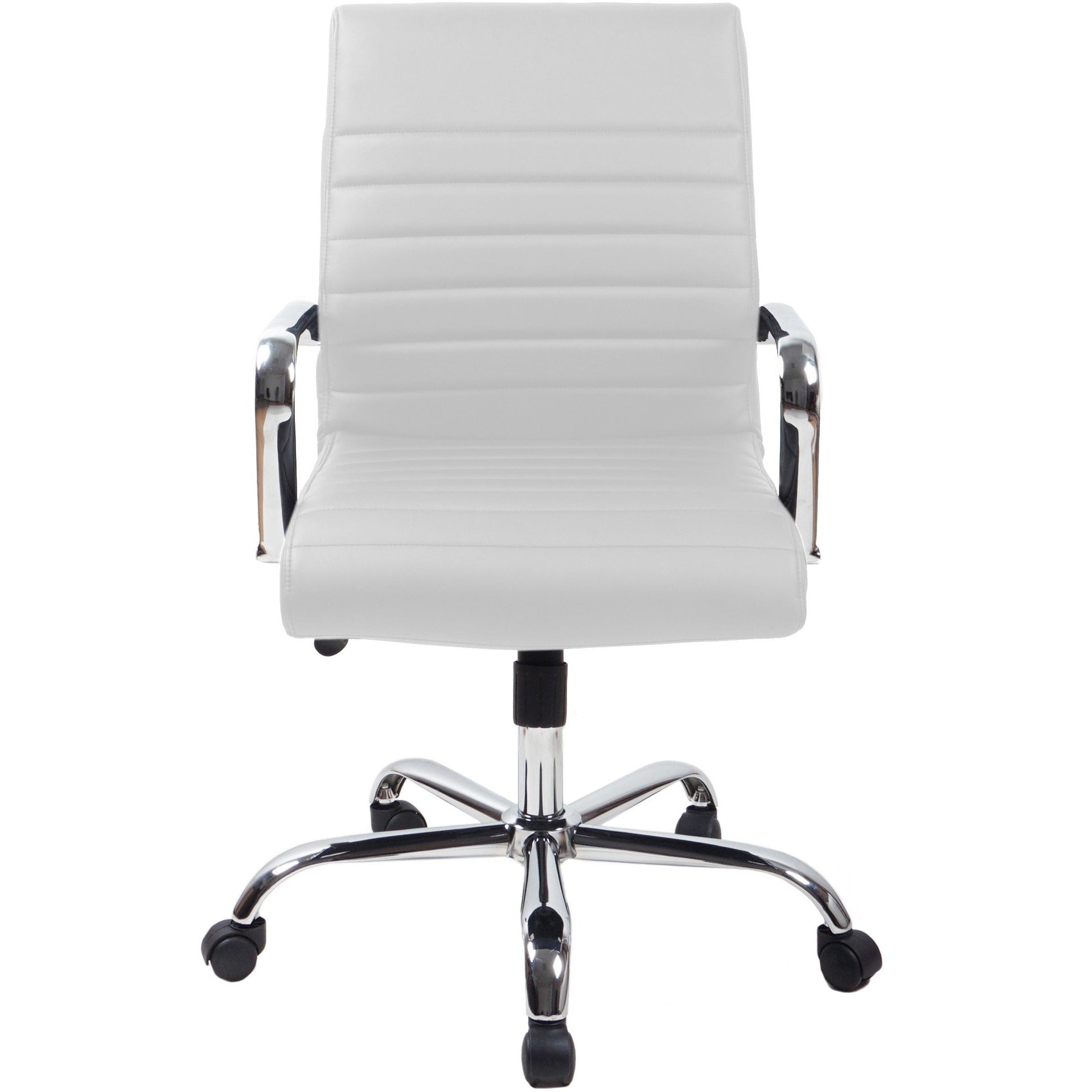 RealBiz II Modern Comfort Series Mid-Back  LeatherPro Chair, Pure White