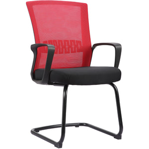 Haley II Ergonomic Mesh Visitor Sled Based Chair, Rouge Red