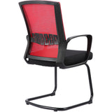 Haley II Ergonomic Mesh Visitor Sled Based Chair, Rouge Red
