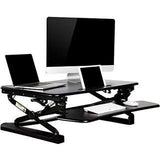 (Scratch & Dent) FlexiSpot Height-Adjustable Standing Desk Riser With Removable Keyboard Tray, 35"W, Black