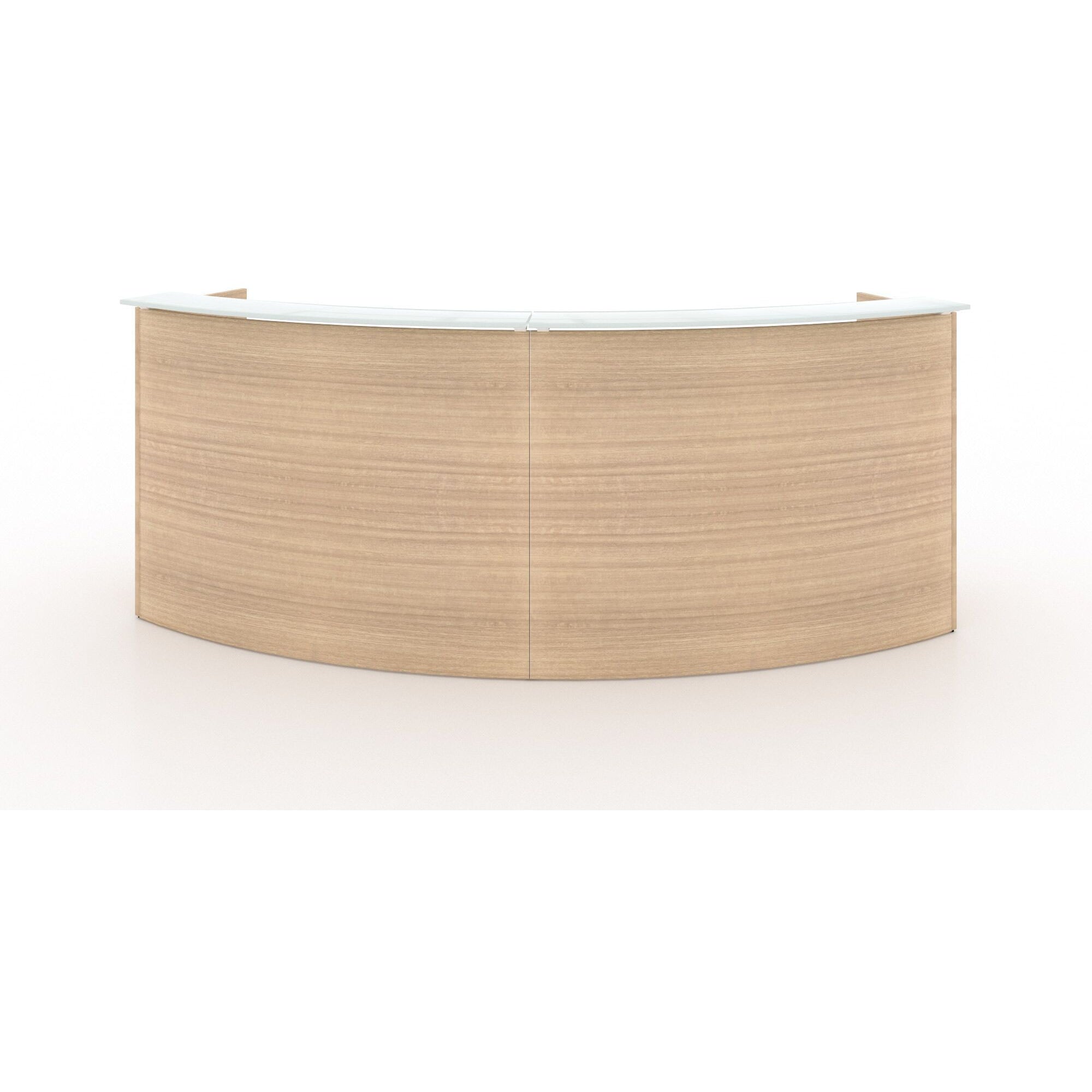 Chiarezza Curved Reception Desk with White Glass Counter Top