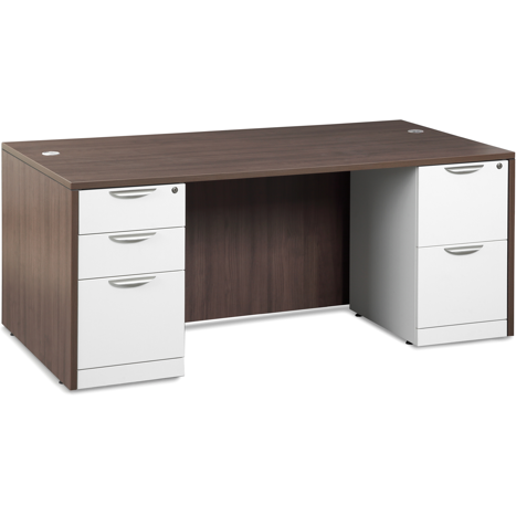 Empresario Straight Desk Shell with Box/Box/File Pedestal and File/File Pedestal