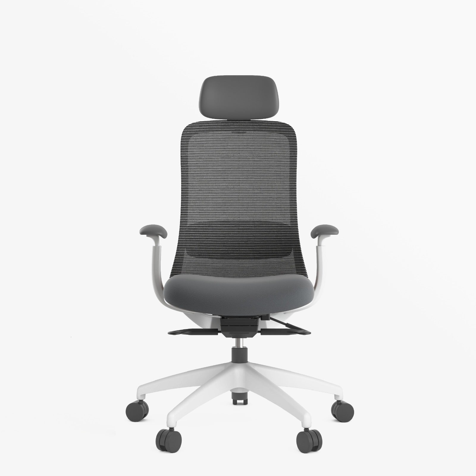 Stella Executive Ergonomic High-back Mesh Chair with Headrest, Dark Gray