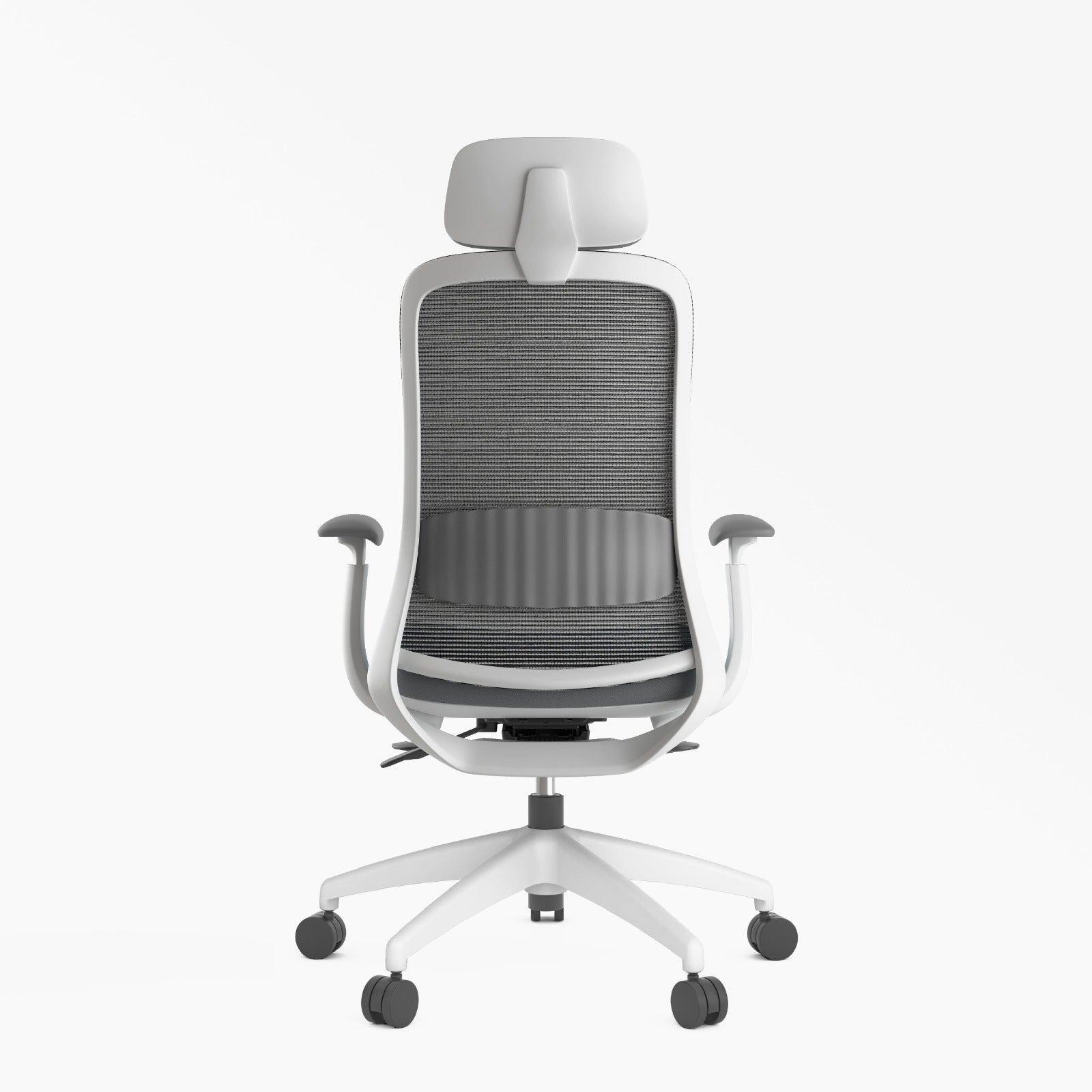 Stella Executive Ergonomic High-back Mesh Chair with Headrest, Dark Gray