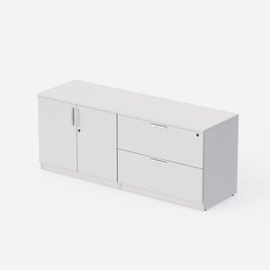 Sheridan Credenza 72"W x 22"D Combo 2-Drawer Lateral File & 2-Doors Storage Cabinet - White