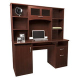 Realspace Outlet Landon 56"W Desk With Hutch, Cherry