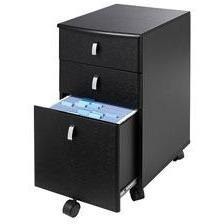 (Scratch and Dent) Realspace Outlet Mezza 19"D Vertical 3-Drawer Mobile File Cabinet, Black/Chrome
