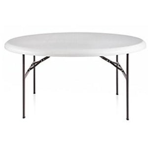 Realspace Folding Table, Molded Plastic Top, 60" Diameter, Gray Granite