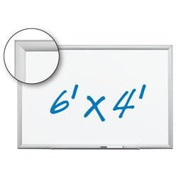 (Scratch & Dent) OF4S 3M Porcelain Magnetic Dry-Erase Board, Aluminum Frame, Silver, 72" x 48"