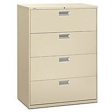 HON 600, 42'' Wide Lateral File, 4 Drawers, 53 1/4''H x 42''W x 19 1/4''D, Putty