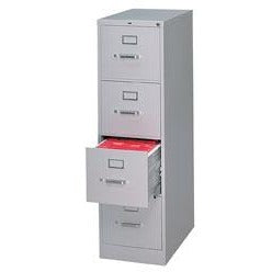 HON 510 Series 25"D 4-Drawer Letter-Size Vertical File Cabinet, Light Gray