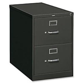 HON Steel Vertical File Cabinet With Lock, Legal Size, 2 Drawers, 29"H x 18 1/4"W x 26 1/2"D, Charcoal