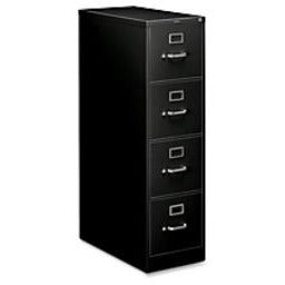 (Scratch & Dent) HON 210-Series Locking Vertical Filing Cabinet, Letter Size, 4 Drawers, 52"H x 15"W x 28 1/2"D, Black