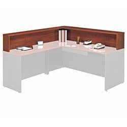 Bush Business Furniture Outlet Components Reception L Shelf, Hansen Cherry/Graphite Gray