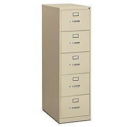 HON 310 Outlet Series 5-Drawer Letter File, Putty