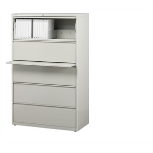 (Scratch & Dent) Realspace PRO Outlet Steel Lateral File, 5-Drawer, 67 5/8"H x 36"W x 18 5/8"D, Light Gray