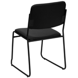 Samson Series High Density Black Vinyl Stacking Chair with Sled Base