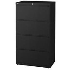 (Scratch & Dent) Realspace PRO Outlet Steel Lateral File, 4-Drawer, 52 1/2"H x 30"W x 18 5/8"D, Black