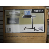 (Scratch & Dent) Split-Top Mobile Laptop Cart, 28 1/8"H x 27 3/4"W x 15 3/4"D, Black Gloss, Realspace, 366999