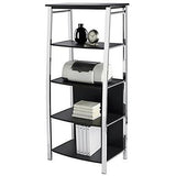 Realspace Outlet Mezza 60"H 4-Shelf Bookcase, Black/Chrome