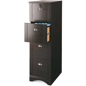 Realspace Outlet Dawson 22"D 4-Drawer Vertical File Cabinet, Cinnamon Cherry